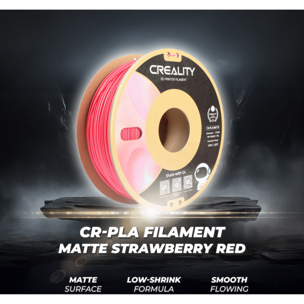 Creality CR-PLA Matte Filament – Strawberry Red (1kg)