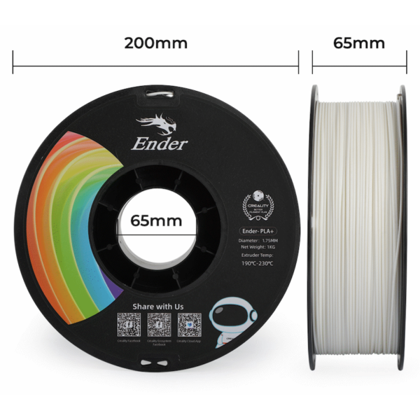 Creality Ender PLA+ Filament – White (1kg)
