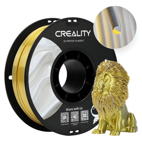 Creality Dual Silk PLA Filament – Golden-Silver (1kg)