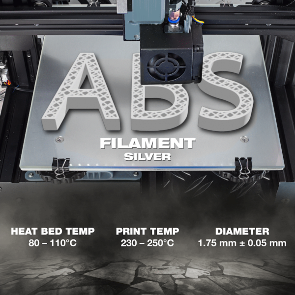 SA Filament ABS Premium Filament – Silver (1kg)