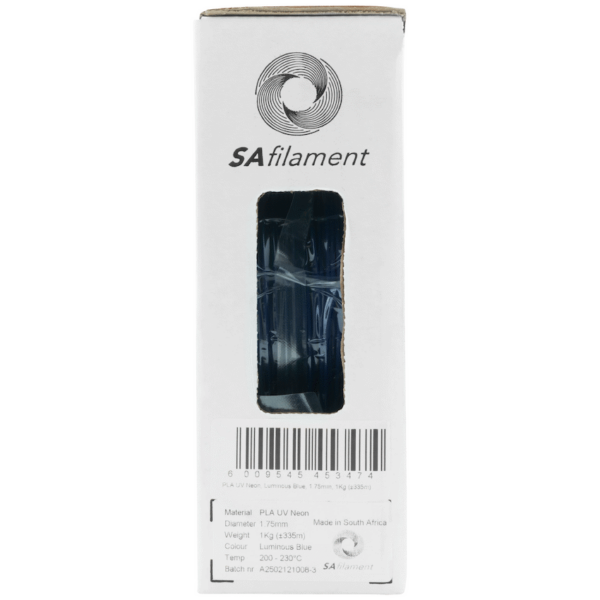 SA Filament UV Neon PLA Filament – Luminous Blue (1kg)