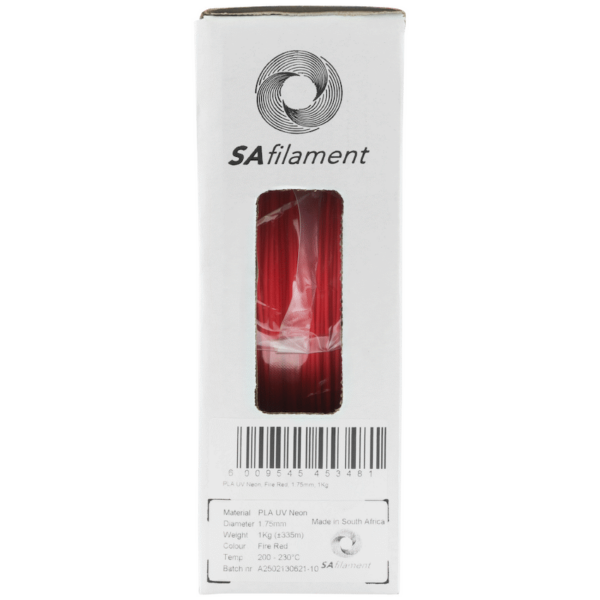 SA Filament PLA UV Neon Filament – Fire Red (1kg)